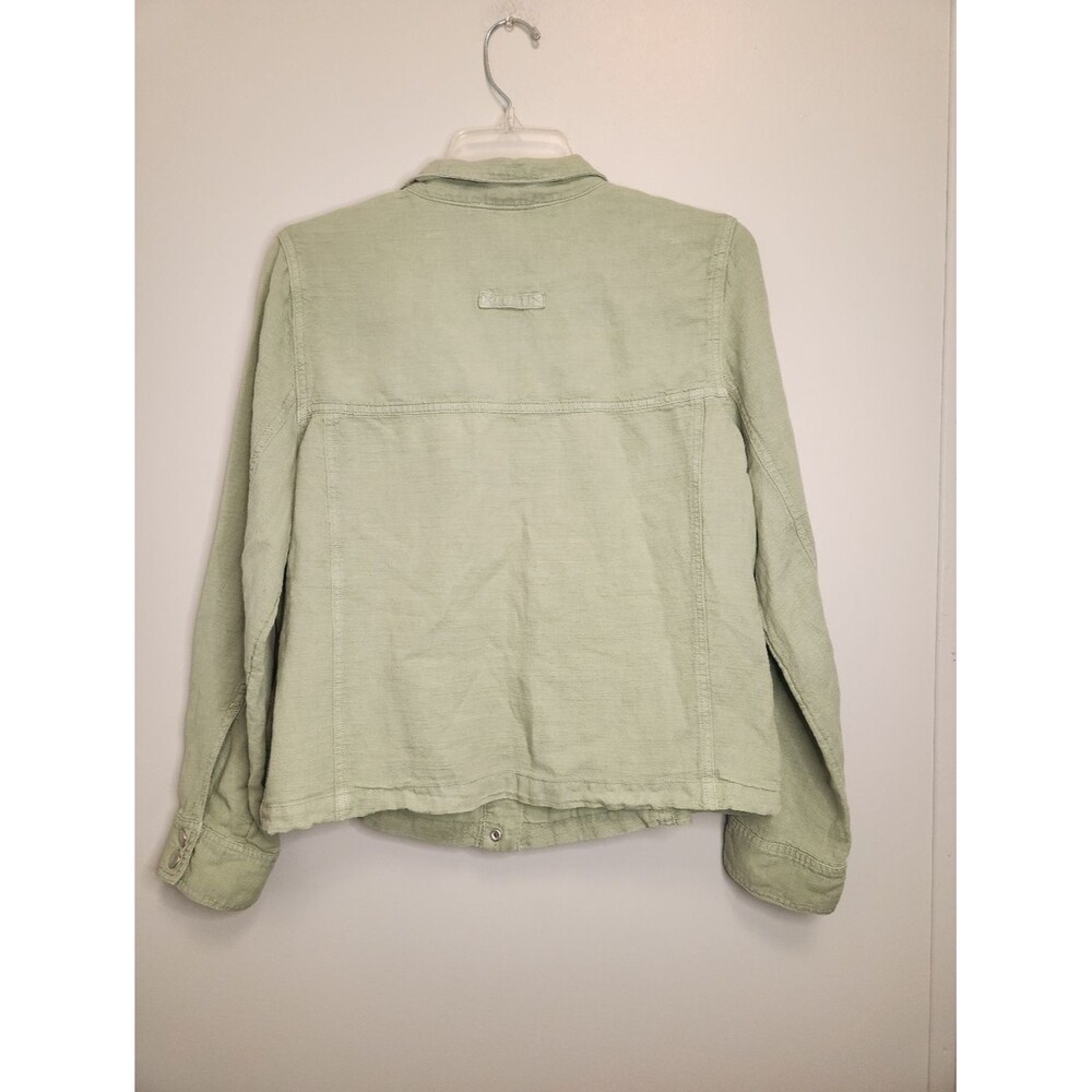 Christian Siriano Light Green Women's Linen Blend Utility Jacket Size M - Picture 10 of 12